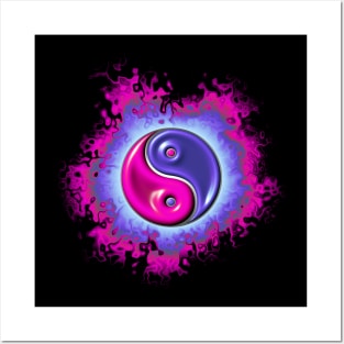 pink yin yang fire design Posters and Art